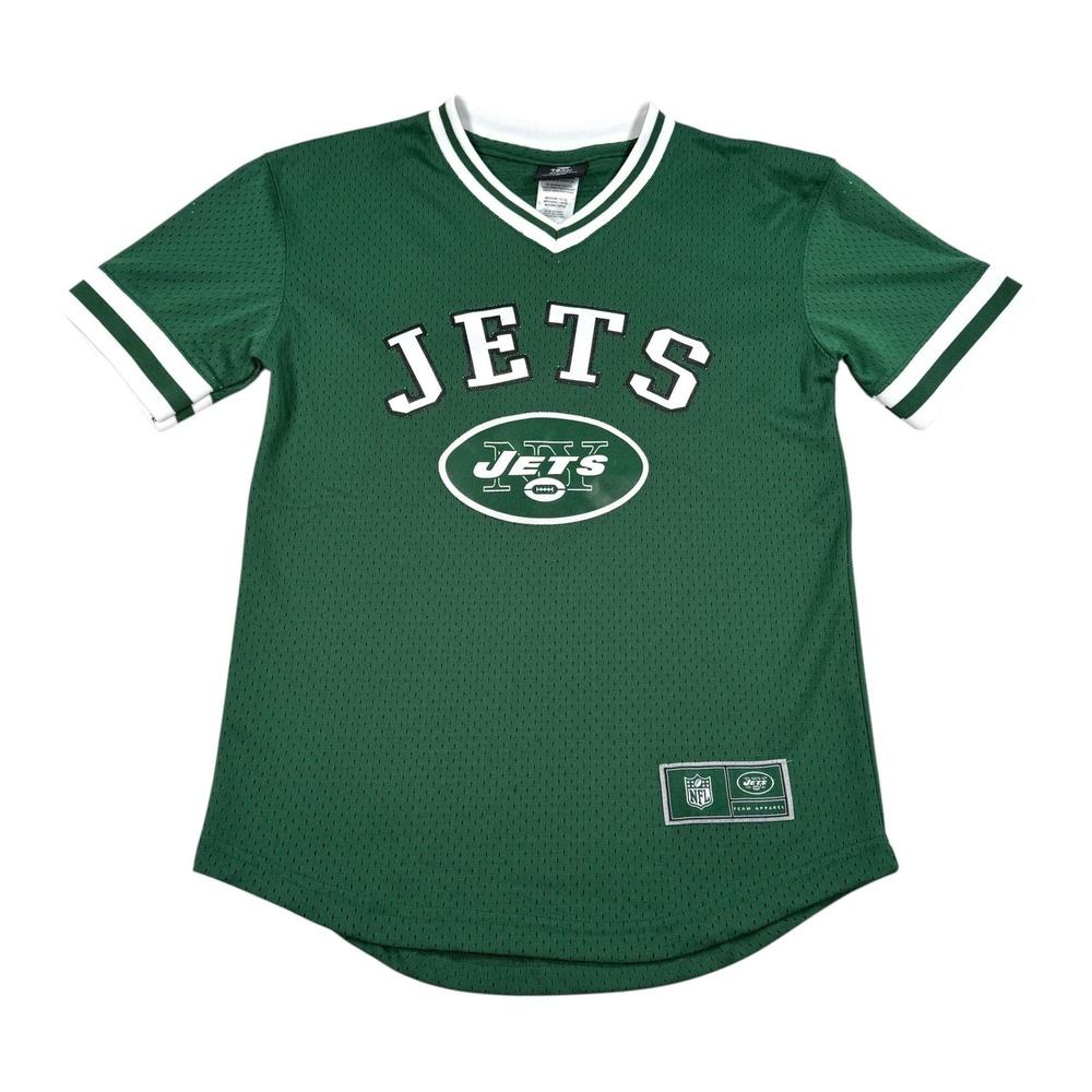 New York Jets Football Jersey Youth Medium Green NFL Team Apparel Mesh Shirt